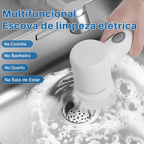 Escova de Limpeza Potente Elétrica Multifuncional